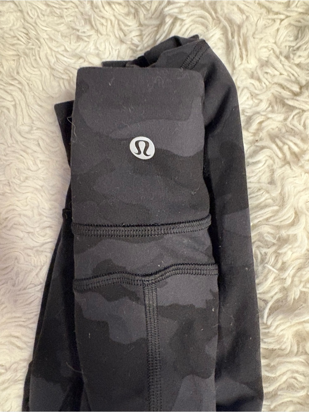 Lululemon Black Camo Leggings with Logo